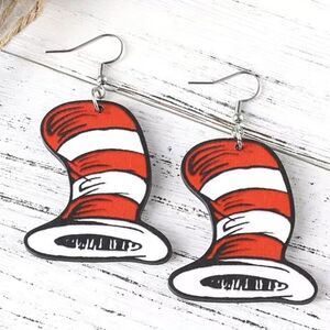 Hat Hand Crafted Dangle Earrings